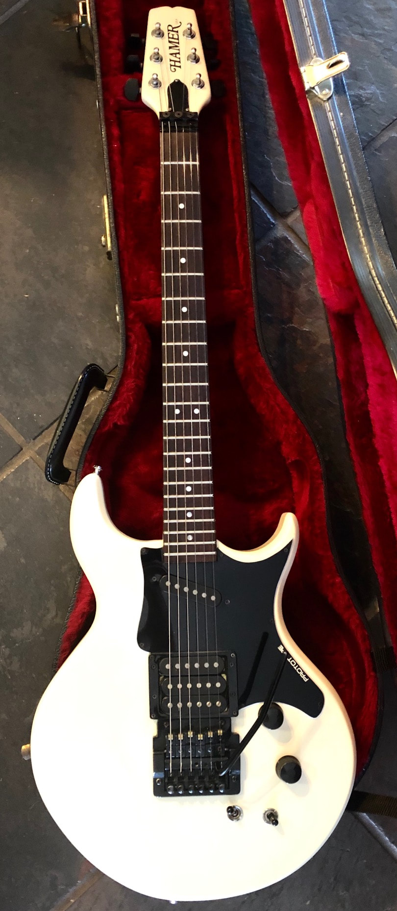 Hamer USA Prototype 1984 White Electric Guitar W/Case & Kahler Tremolo